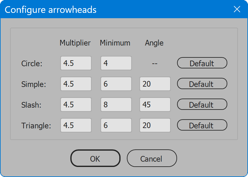 Dimensions Illustrator Configure arrowheads