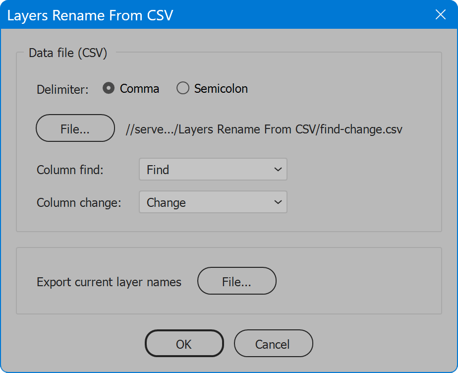 Layers Rename From CSV