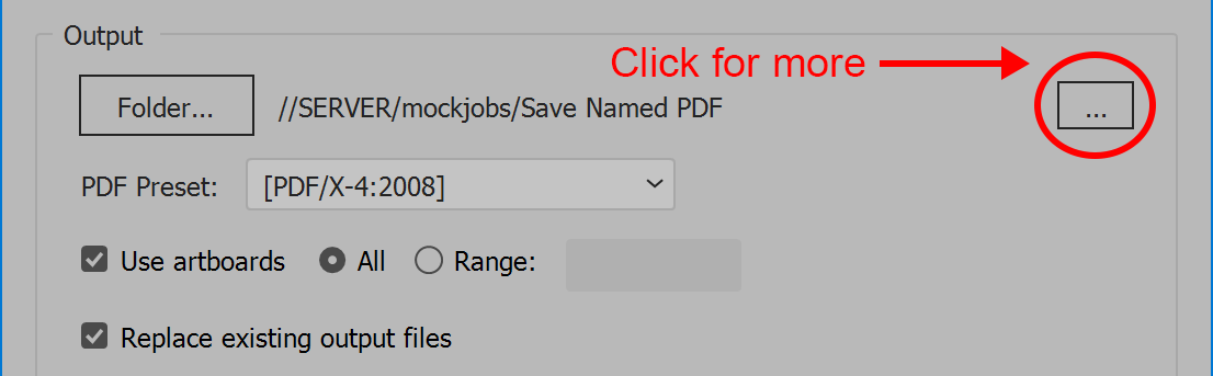 Output folder more options