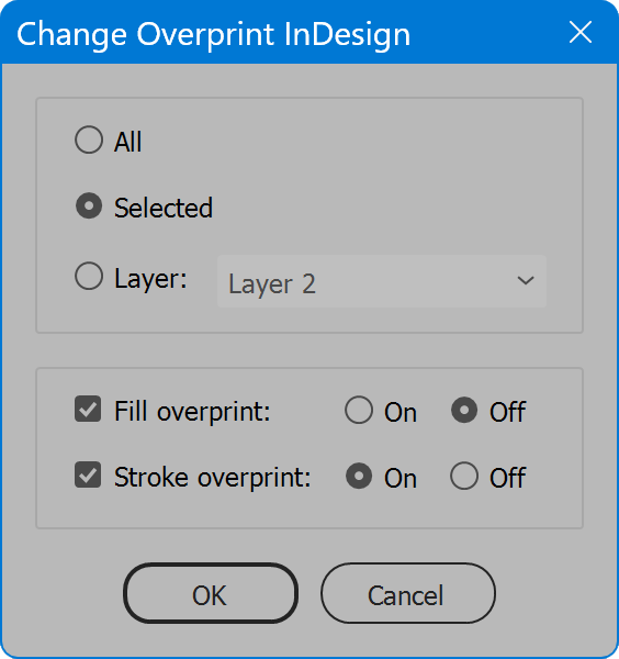 Change Overprint InDesign
