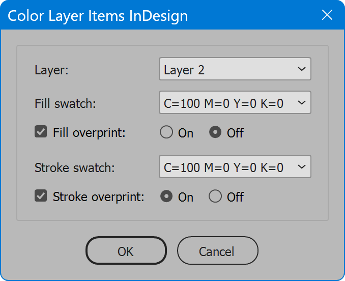 Color Layer Items InDesign