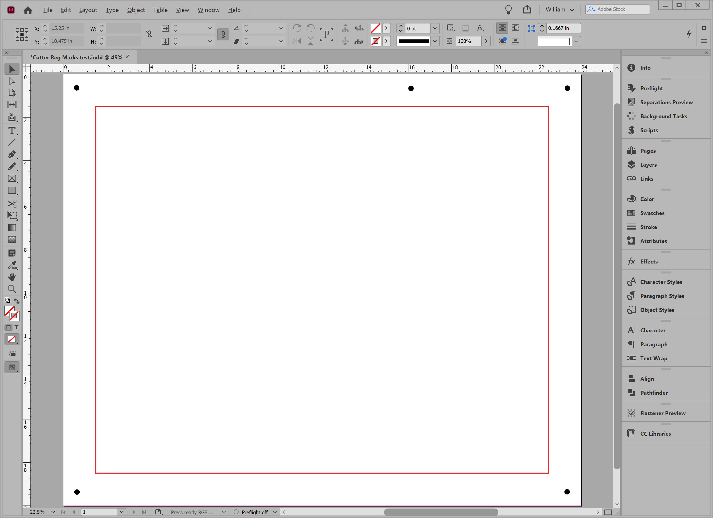 Cutter Reg Marks InDesign example