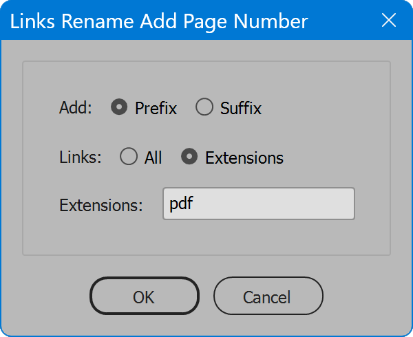Links Rename Add Page Number