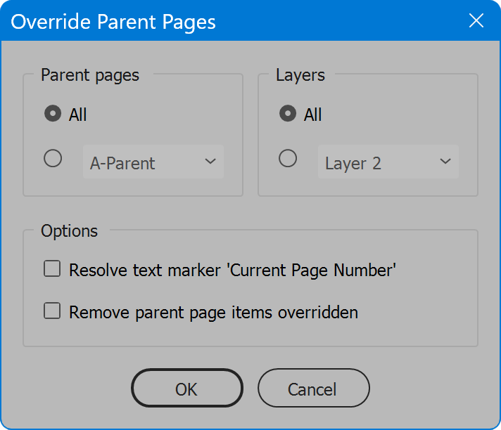 Override Parent Pages