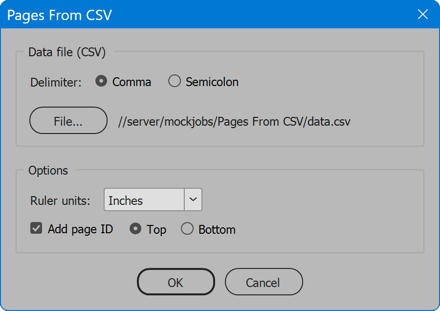 Pages From CSV