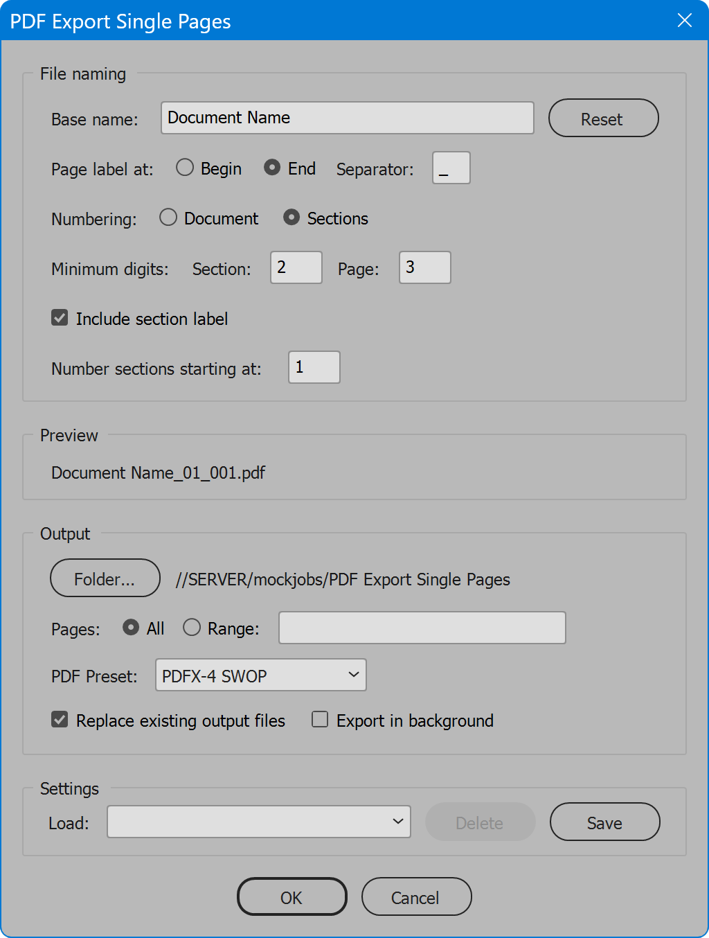 PDF Export Single Pages