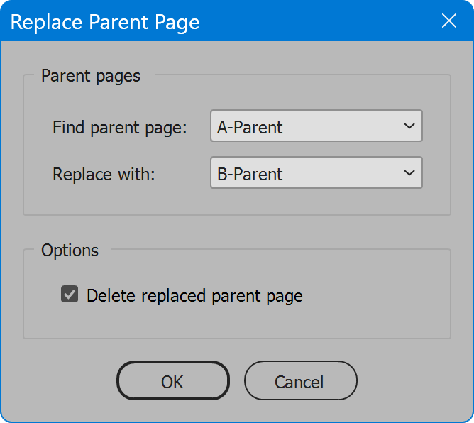 Replace Parent Page