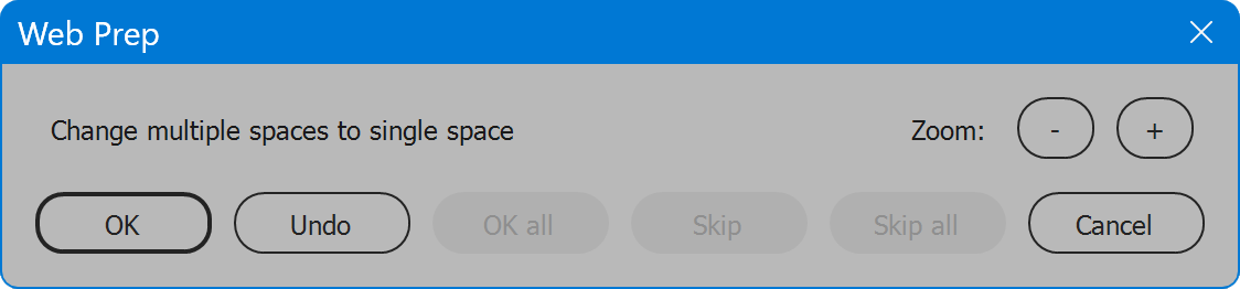 Web Prep OK or undo