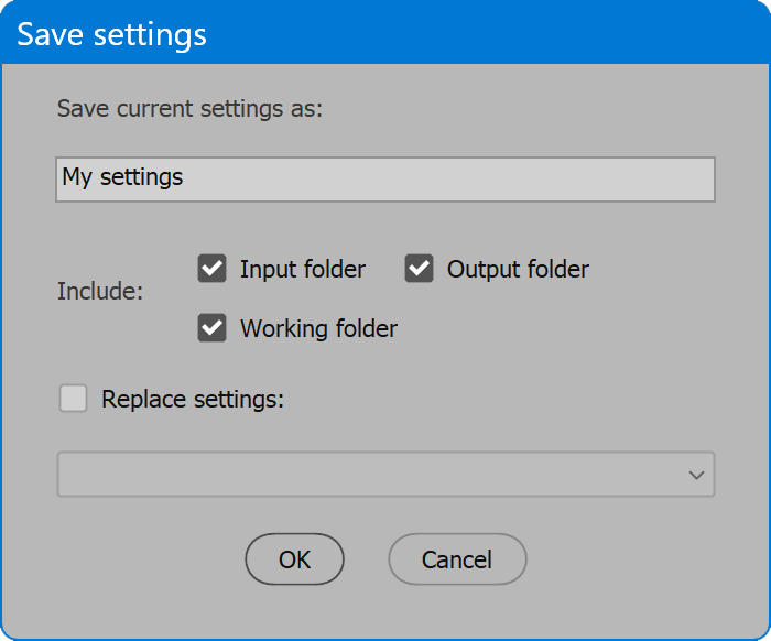 Auto Crop Advanced Save settings