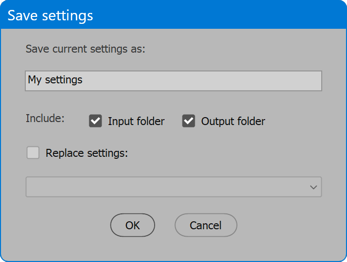 Crop Center Head Save settings