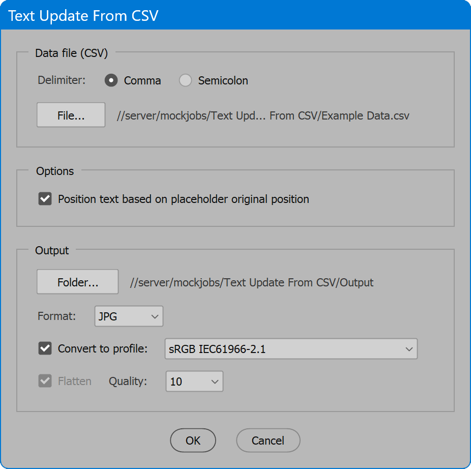 Text Update From CSV