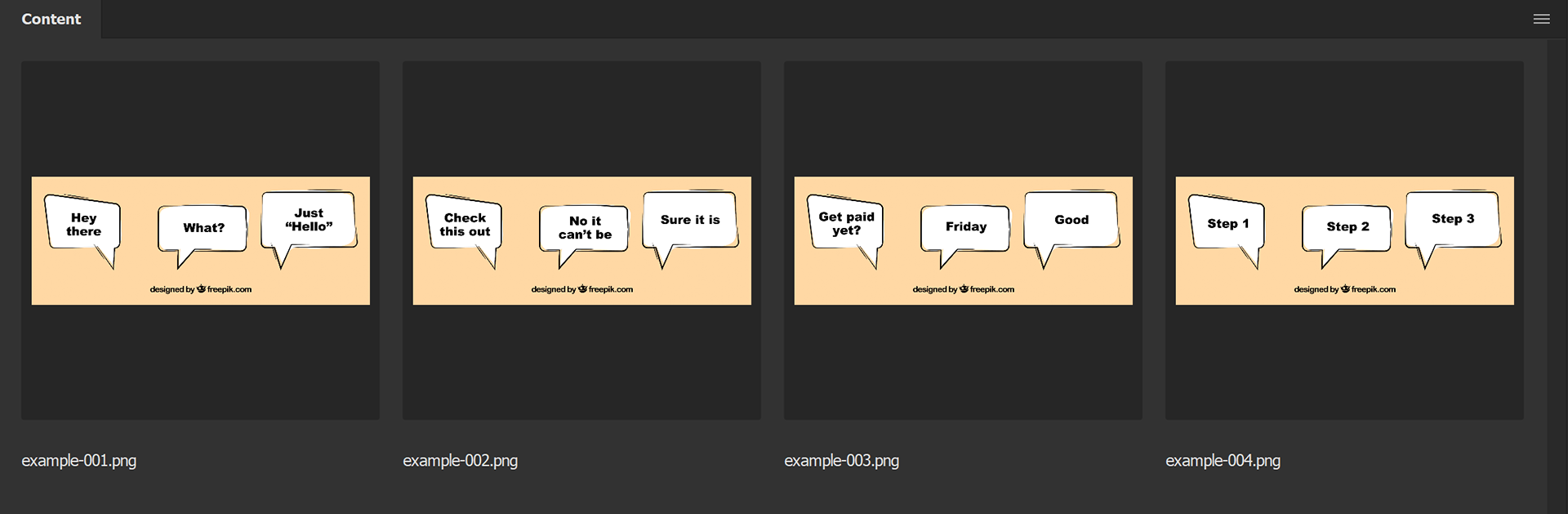 Text Update From CSV example result