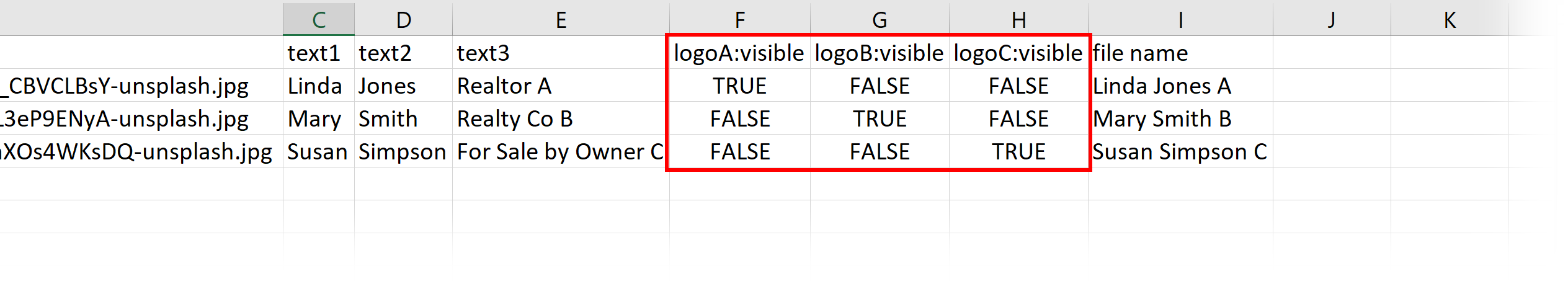 Variable Images From CSV layer visibility